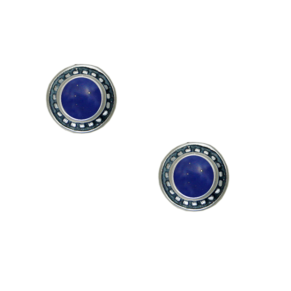 Sterling Silver Petite Lapis Lazuli Post Stud Earrings